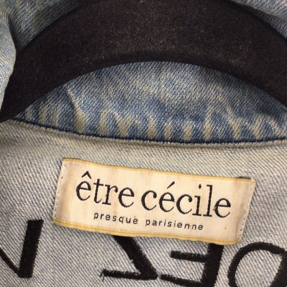 Women's Blue Jean Jacket with Pink Flamingo Design - Picture 8 of 12